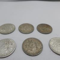 Lot 6 monnaies de 50 cts argent 1 