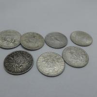 Lot 7 monnaies de 50 cts argent 